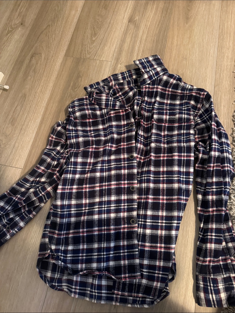 Men's Navy Plaid Button-Up Shirt
